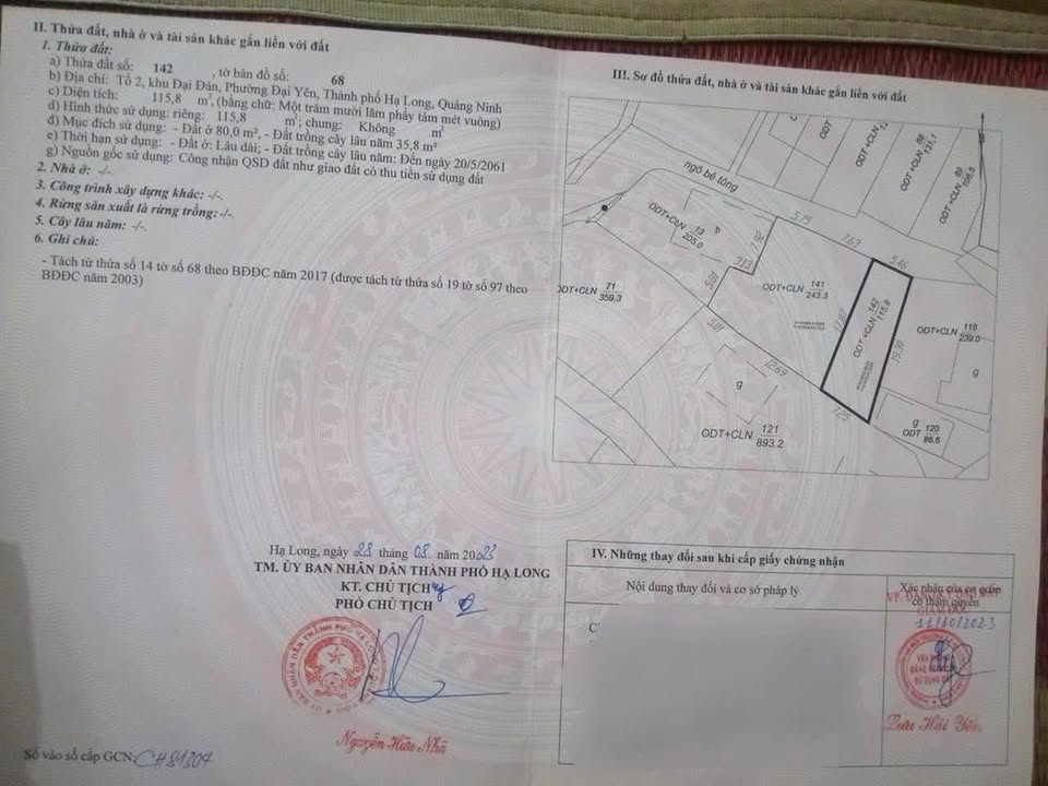 Đất nền Đại Yên Hạ Long 115m² giá 1 tỷ - Gần UBND và trường mầm non!