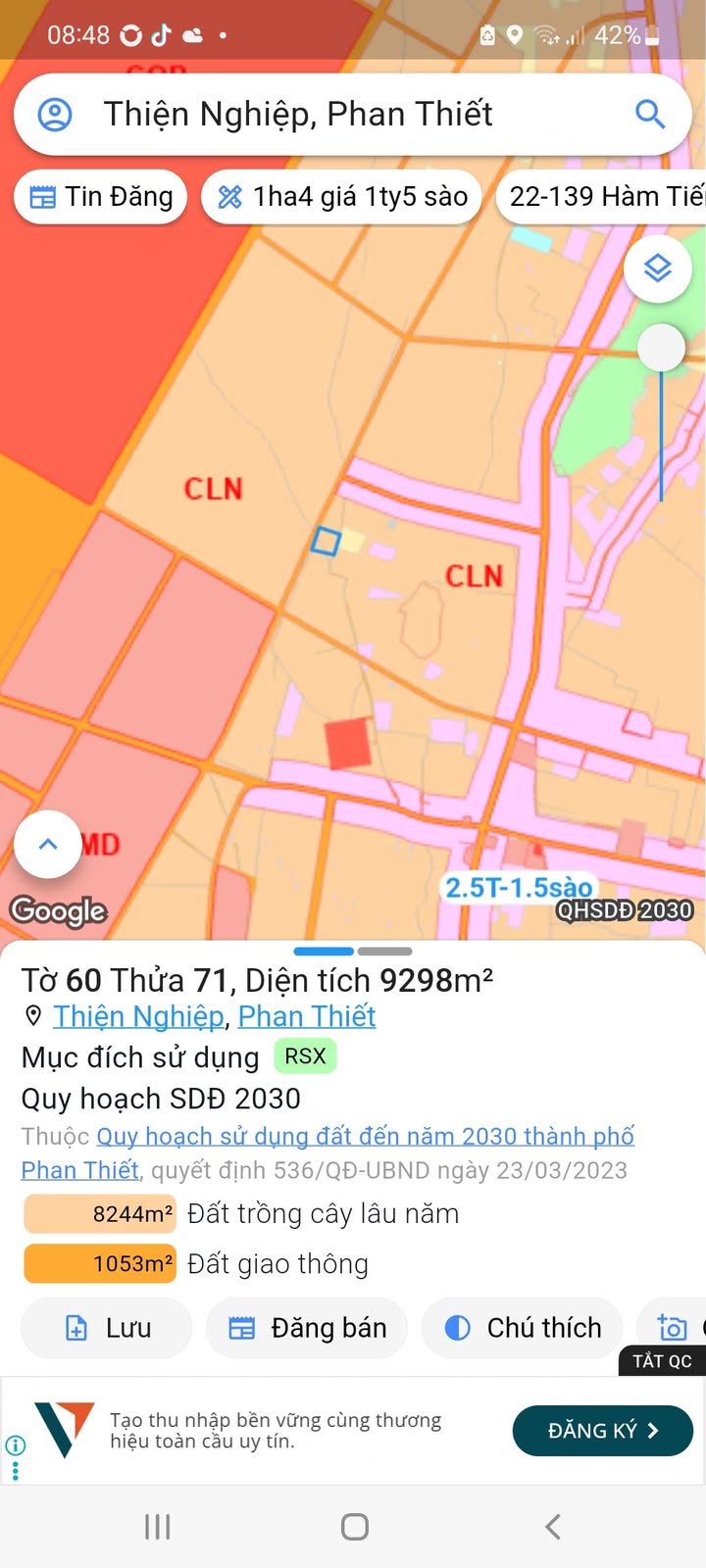 Đất nền 9300m² Phường Mũi Né giá chỉ 630 triệu - Cơ hội đầu tư hấp dẫn!