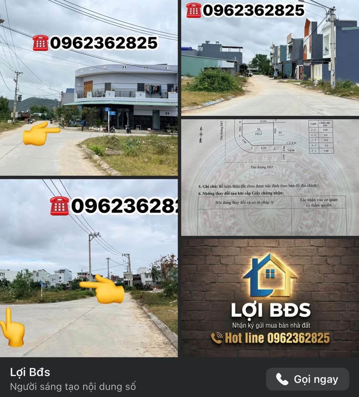 Đất nền góc 2 mặt tiền khu tái định cư Phú Tài, 102m² giá 2 tỷ - Cơ hội đầu tư tuyệt vời!