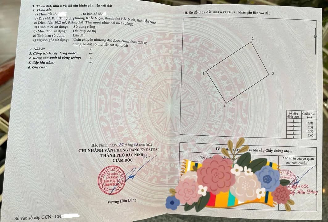 Đất thổ cư góc 2 mặt tiền phường Khắc Niệm, Bắc Ninh 80.2m² - Vị trí đắc địa gần Vành Đai 4!