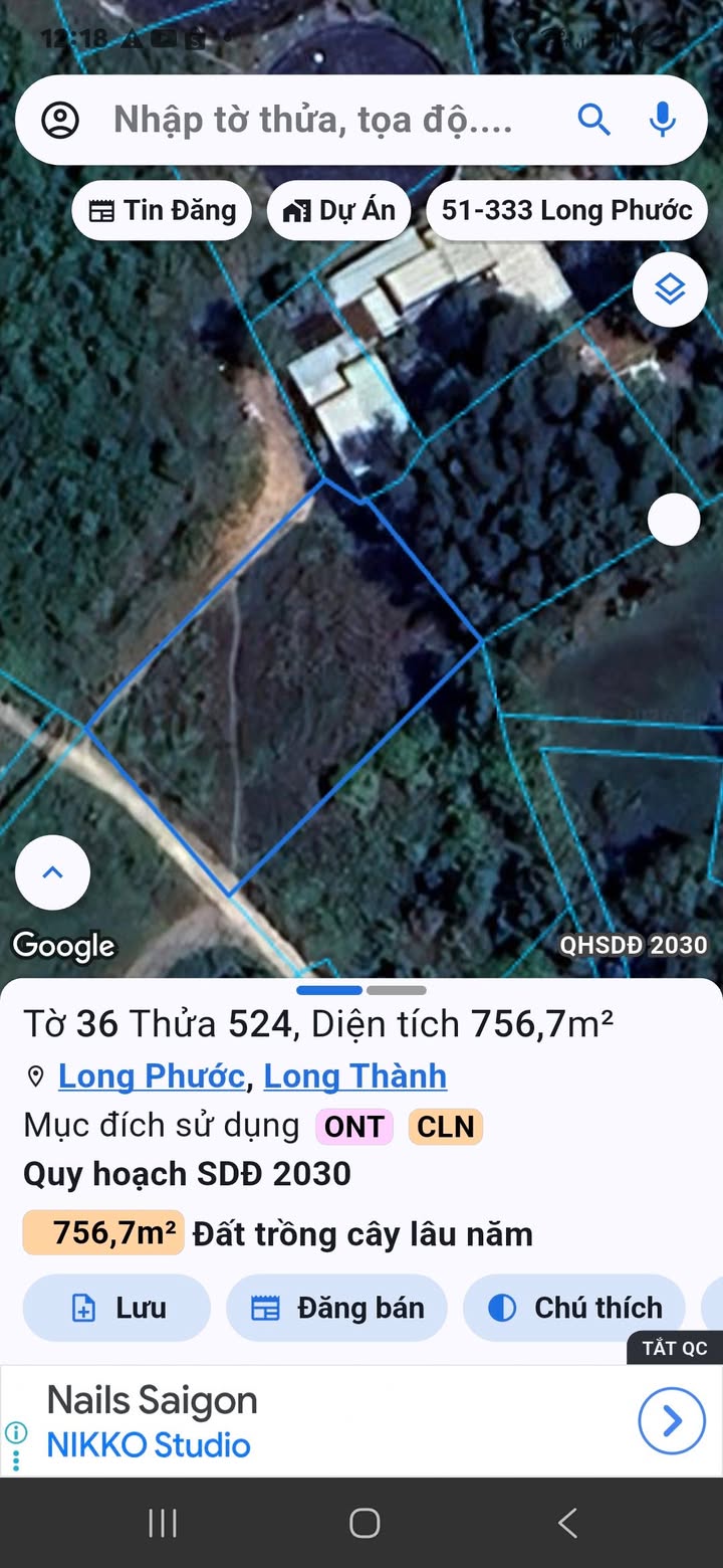 Đất thổ cư Long Phước 756m² giá 2 tỷ - Tiềm năng đầu tư lớn!