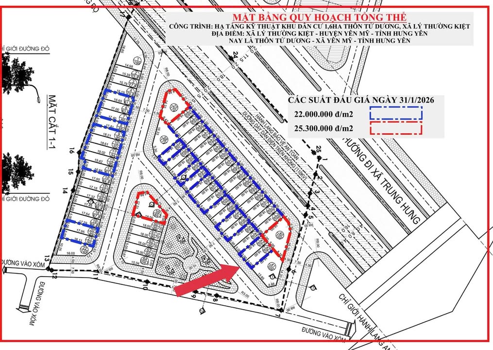 Đất đấu giá 80m² Yên Mỹ, Hưng Yên - Sát QL39, Kinh doanh đắc lợi