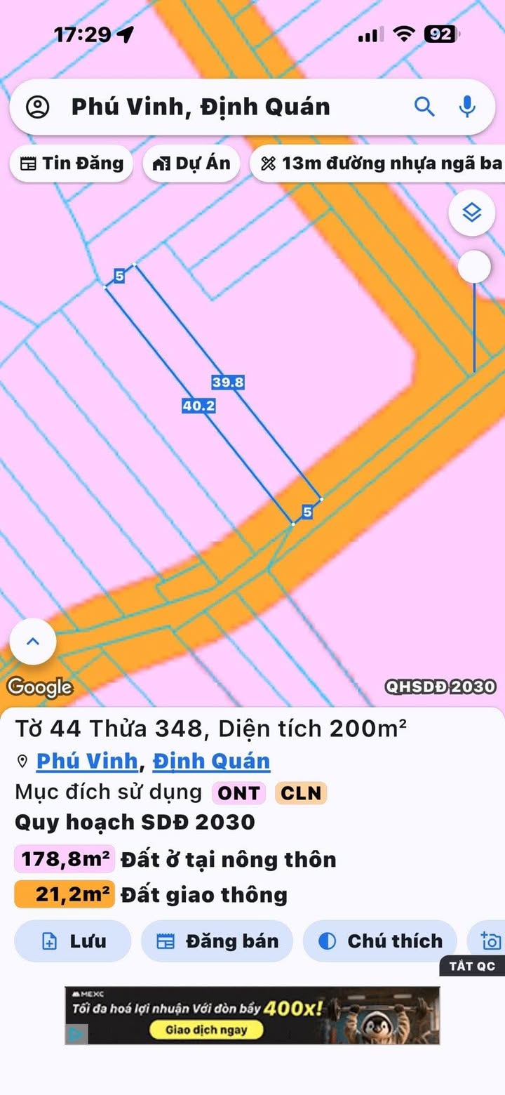Đất nền Phú Vinh, 200m² giá 1.6 tỷ - Bán gấp trước Tết!