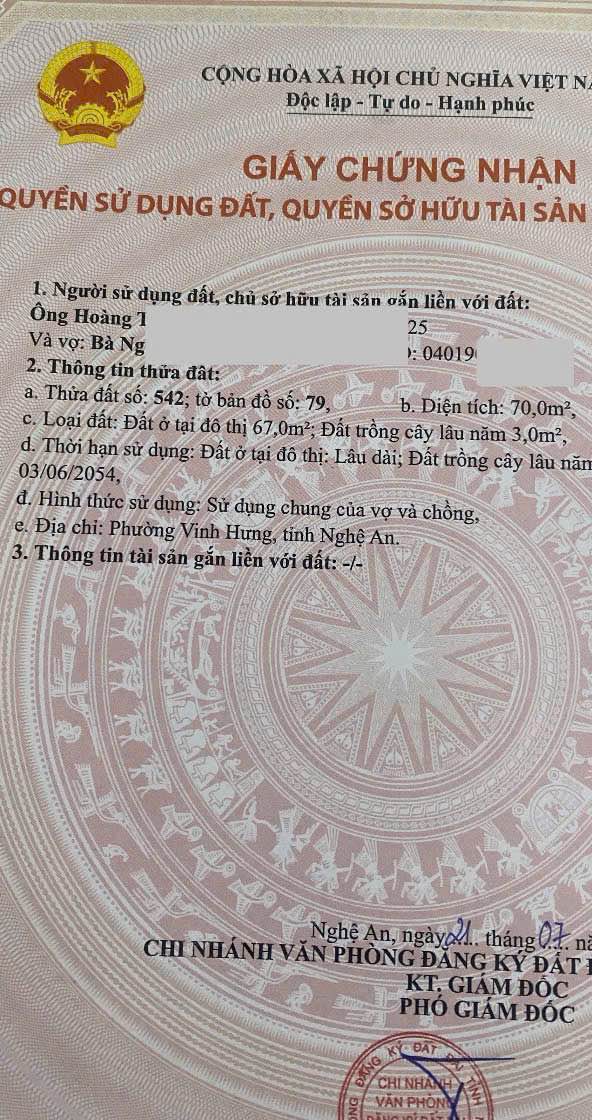 Đất nền Nghi Liên, Vinh 70m² giá 2.5 tỷ - Cơ hội đầu tư tuyệt vời!