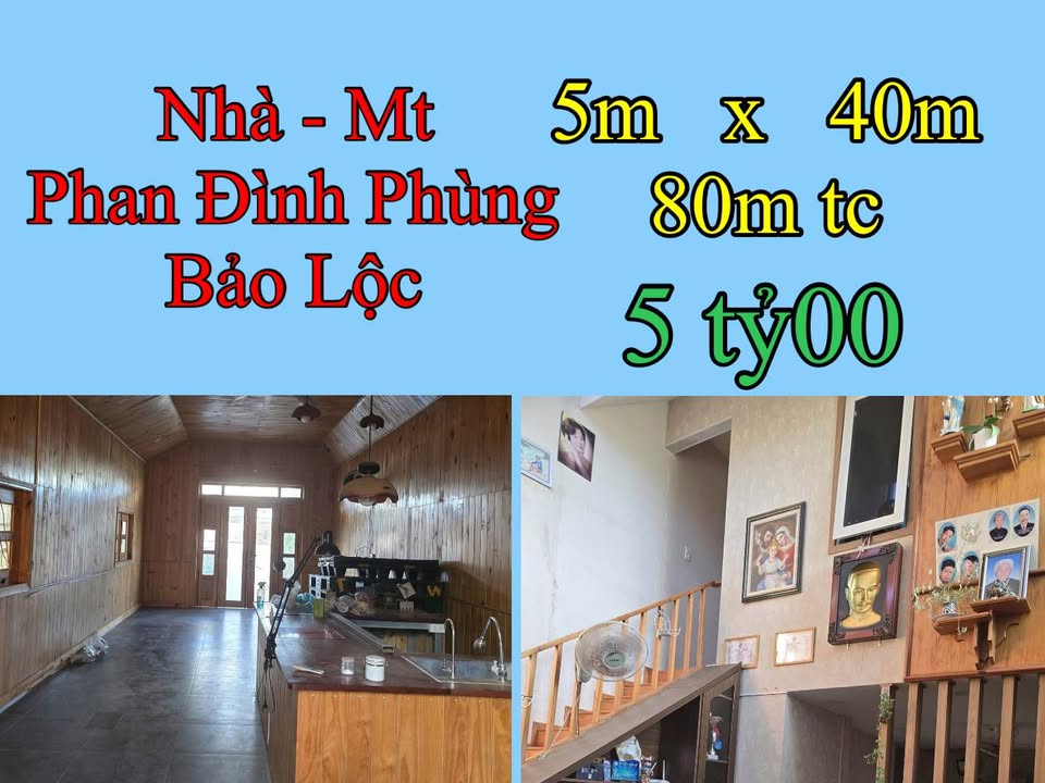 Nhà mặt tiền Phan Đình Phùng, Bảo Lộc 200m² giá 5 tỷ - Kinh doanh đa ngành nghề