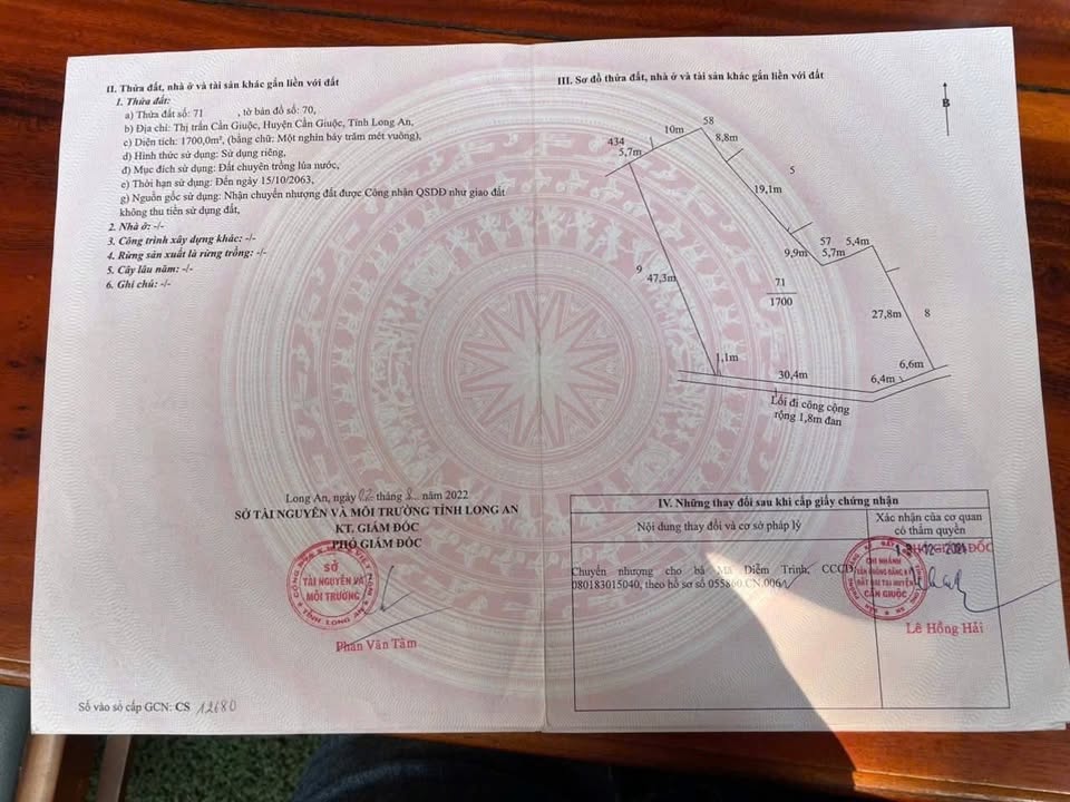 Bán Đất Vườn Long An 1700m² - Sổ Hồng Lối Đi Riêng