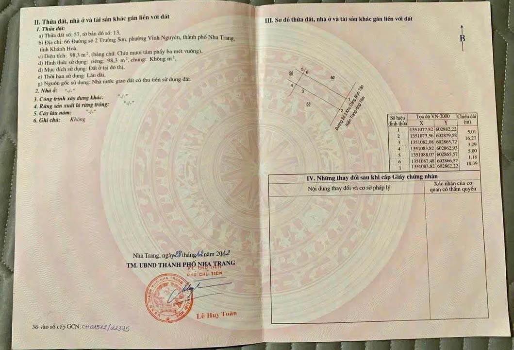 Bán đất mặt tiền đường Trường Sa Nha Trang 98,5m² giá 10 tỷ - Kinh doanh sầm uất!