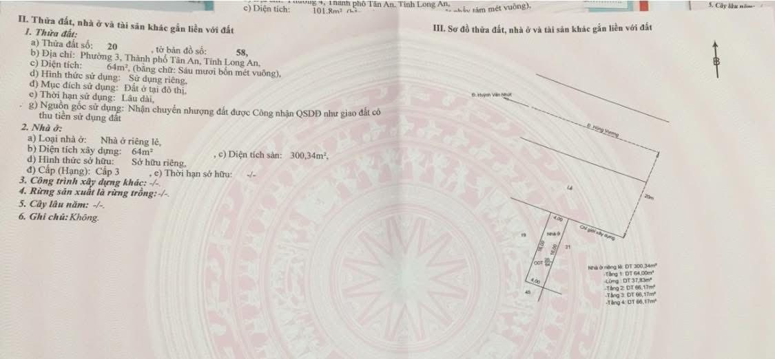 Nhà mặt tiền trung tâm Công Viên Hùng Vương, Tân An 300m² - Kinh doanh thuận lợi!