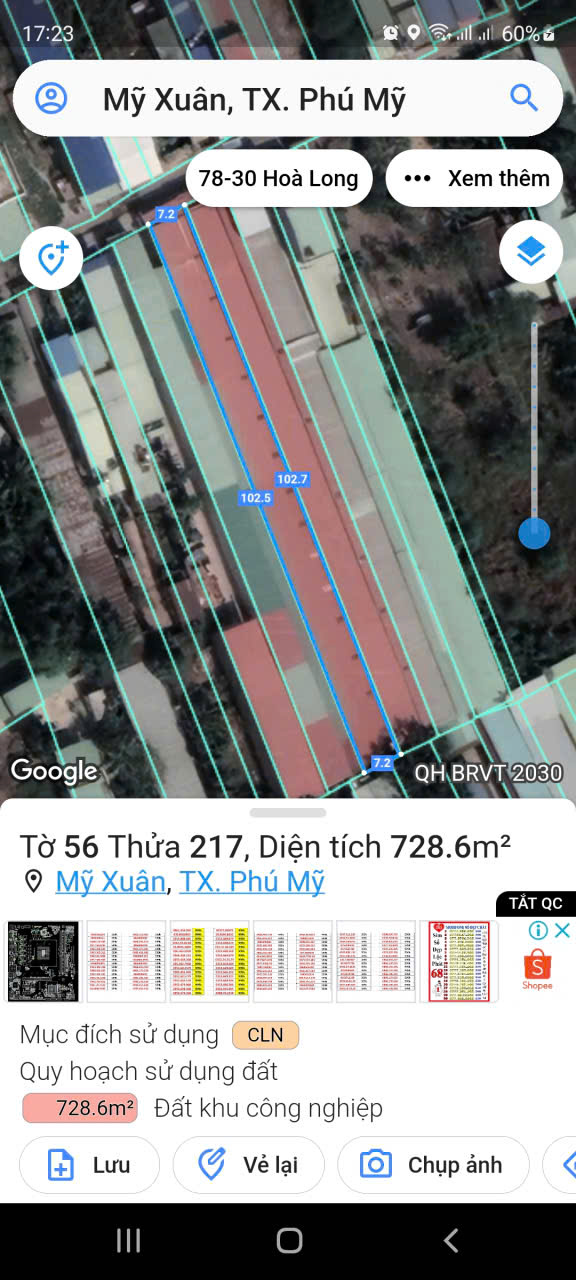 Dãy phòng trọ 24 phòng tại Mỹ Xuân 722m² giá 6.5 tỷ - Đầu tư sinh lời ngay!