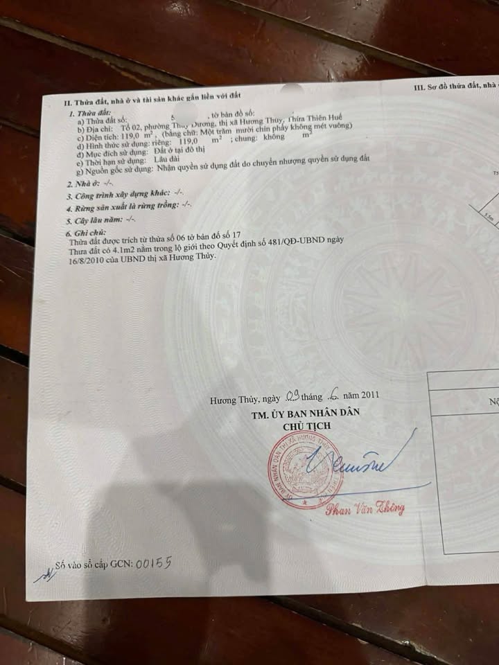 Đất nền xây trọ tại Phường An Tây, TP. Huế 119m² giá 2 tỷ - Vị trí đẹp, không ngập lụt!