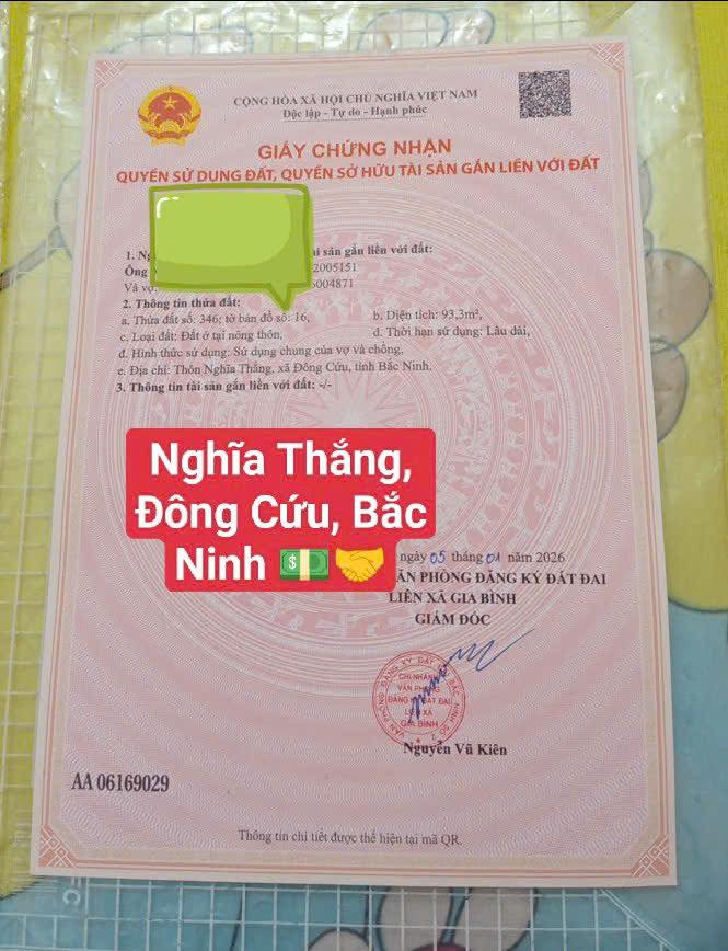 Đất nền Gia Bình 93m² Sổ hồng - Đầu tư đón đầu quy hoạch