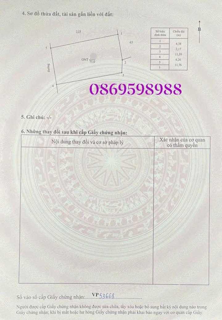 Đất nền 75m² tại xã Vũ Bản, huyện Bình Lục - Sổ đỏ chính chủ, giá chỉ 600 triệu!