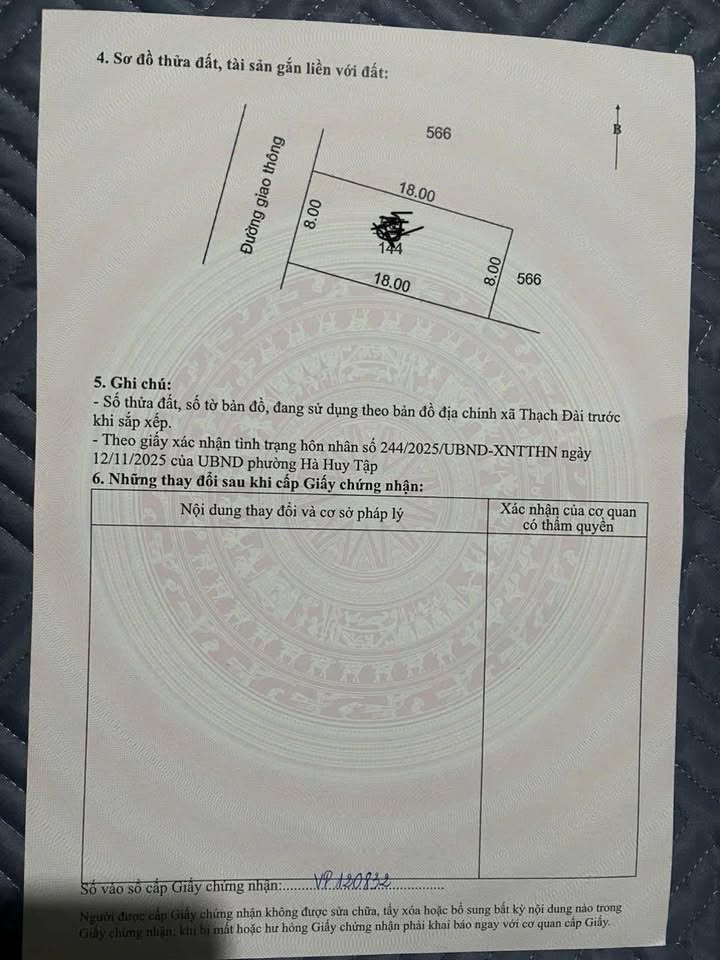 Đất nền Kỳ Sơn, Thạch Đài 144m² giá 1.5 tỷ - Đường thảm nhựa rộng rãi!