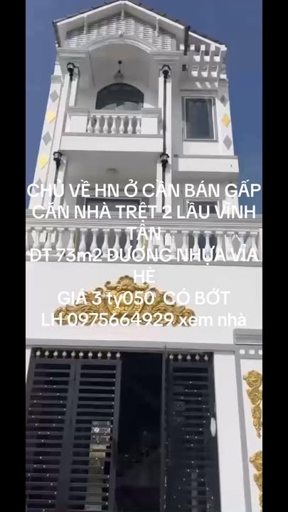 Nhà phố Vĩnh Tân, Tân Uyên 73m² giá 3.05 tỷ - Bán gấp, chính chủ!