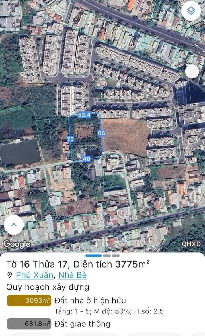 Đất nền khu Amelie Phú Xuân Nhà Bè 4.525,6m² giá 120 tỷ - Cơ hội đầu tư sinh lời!