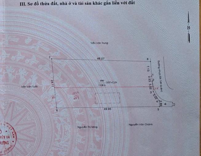 Đất vườn mặt tiền Dx149, Tương Bình Hiệp, 1108m² - Giá thỏa thuận hấp dẫn!