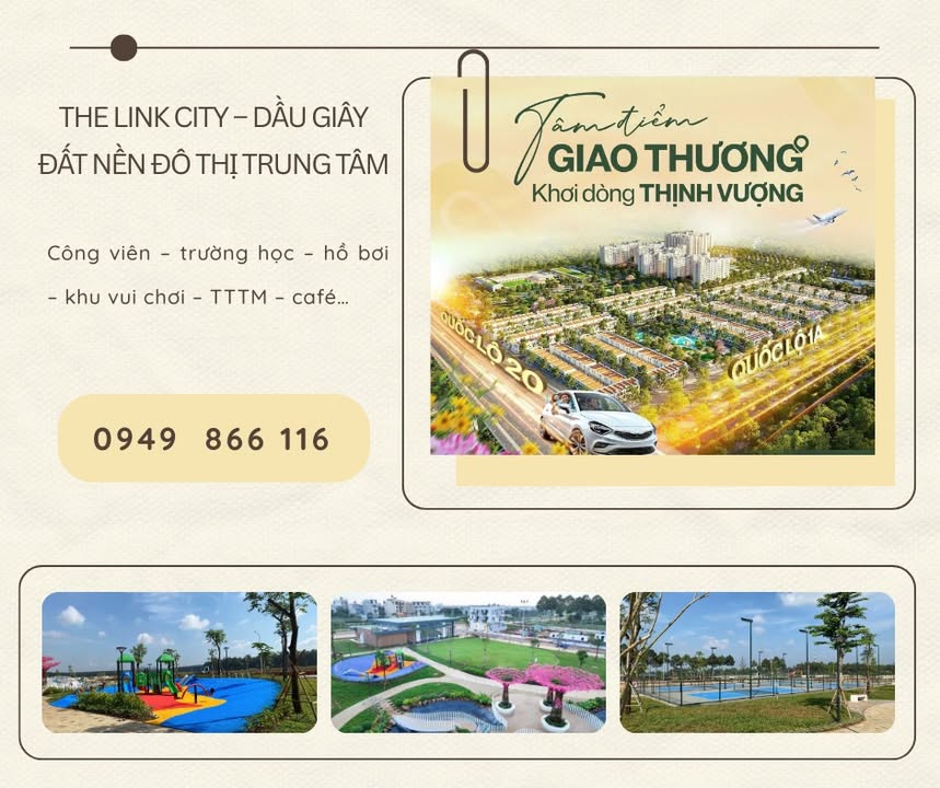 Đất nền The Link City Dầu Giây - 1.8 tỷ/nền, Sổ đỏ riêng