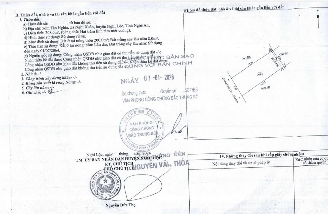 Đất nền Tân Nghĩa, Nghi Xuân 208m² giá 5.304 tỷ - Đường nhựa đẹp, tiềm năng phát triển!