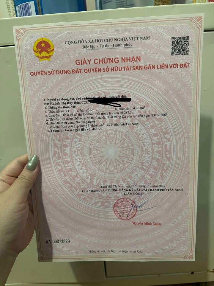 Đất mặt tiền đường Trần Văn Trà Tân Ninh 437m² giá 2.6 tỷ - Pháp lý rõ ràng!