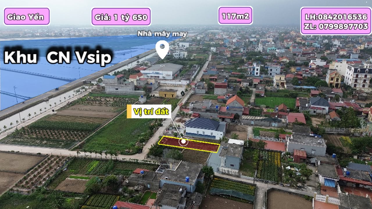 Đất nền Khu công nghiệp VSIP Nghĩa Hưng 177m² giá 1.6 tỷ - Đầu tư sinh lời ngay!