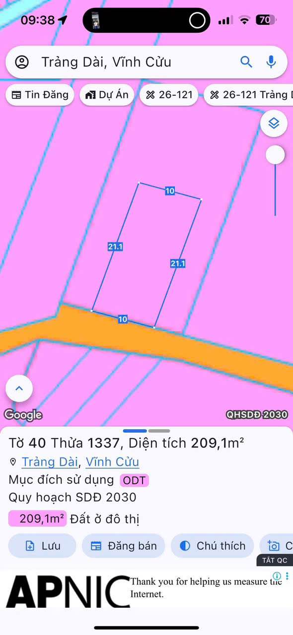 Đất nền biệt thự Trảng Dài Biên Hòa 210m² giá 6.x tỷ - Đường lớn, vị trí đắc địa!