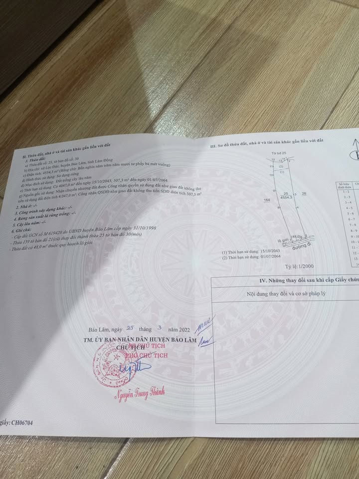 Đất nông nghiệp 4554m² mặt đường nhựa Khánh Thượng - Lộc Đức giá 9.36 tỷ - Pháp lý rõ ràng