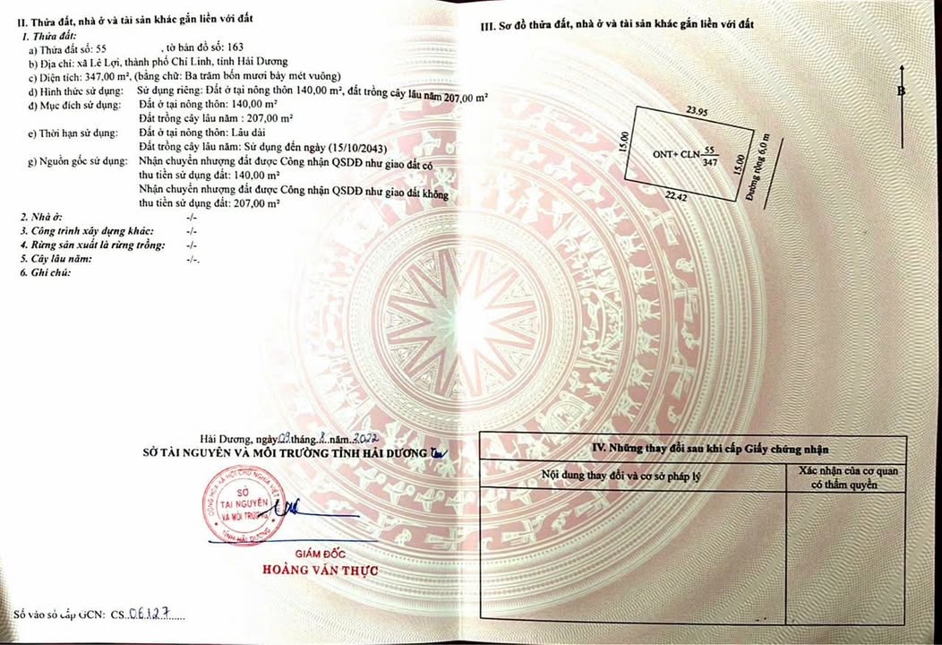 Đất nền Lê Lợi, Thường Tín, 347m² giá 1 tỷ - Cơ hội đầu tư không thể bỏ lỡ!