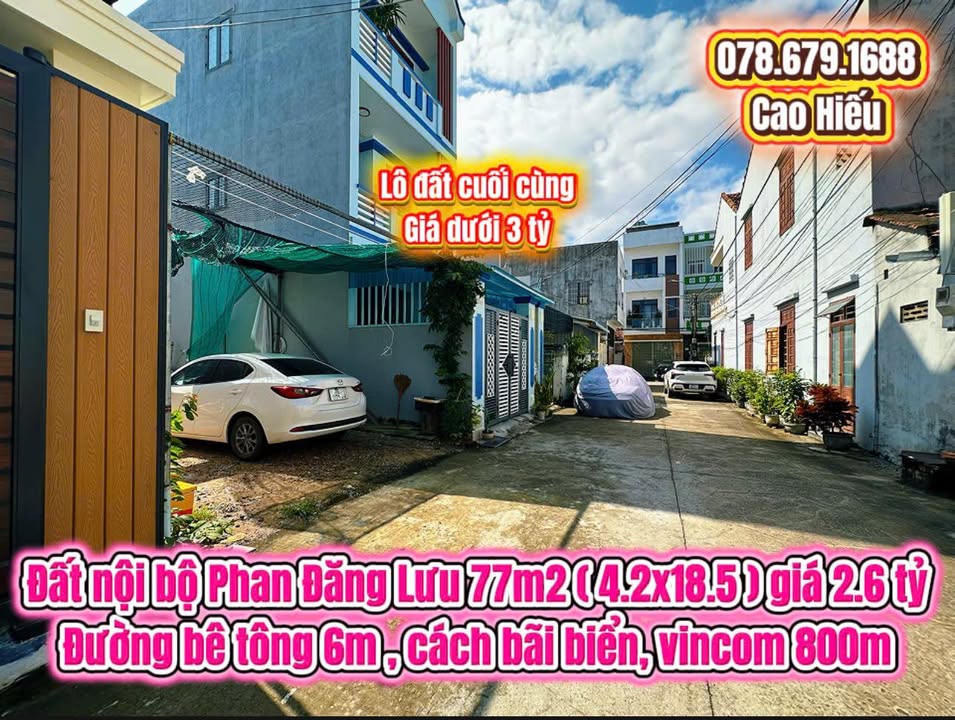 Đất nền Phan Đăng Lưu Tuy Hòa 77m² giá 2.6 tỷ - Sổ hồng chính chủ ngay!
