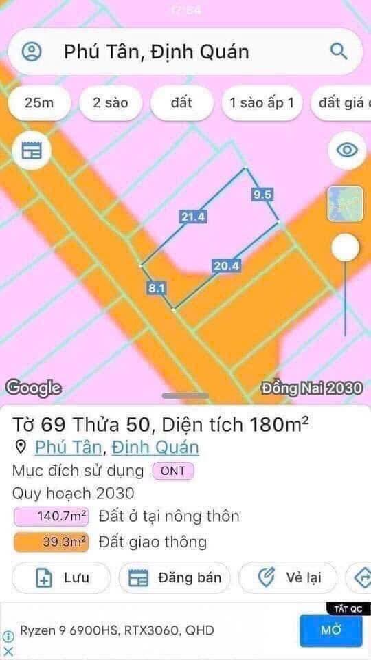 Đất nền 168m² tại Ấp 2, Phú Tân, Định Quán, Đồng Nai - Giá chỉ 790 triệu!