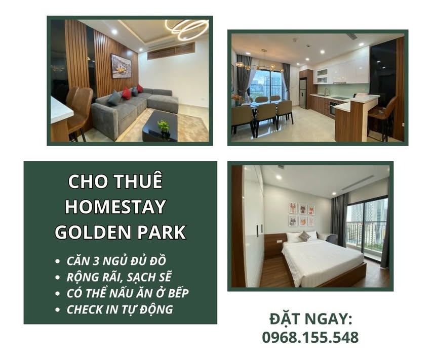 Cho Thuê Homestay Golden Park Cầu Giấy - 3PN Đầy Đủ Nội Thất