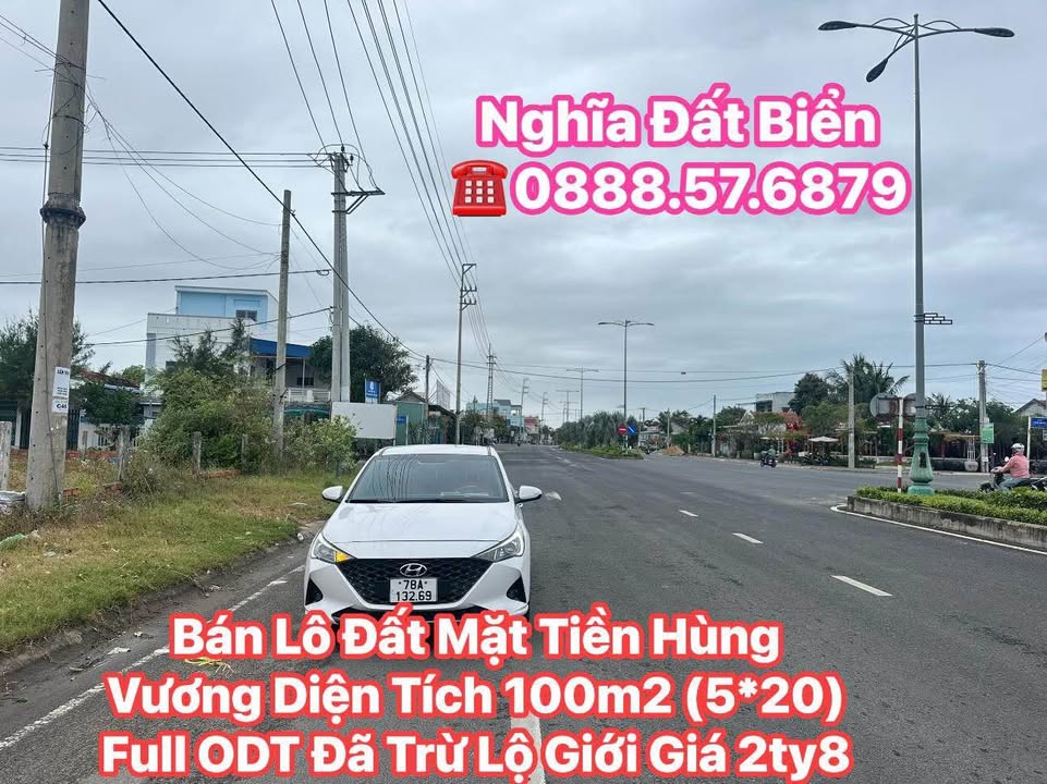 Đất nền mặt tiền Hùng Vương, Đông Hòa, Phú Yên - 100m² - Sẵn sổ hồng