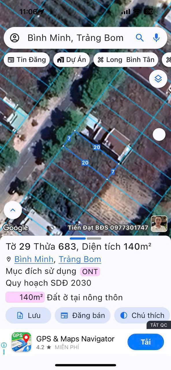 Đất tái định cư Bình Minh, Trảng Bom 140m² giá 2.19 tỷ - Đầu tư sinh lời ngay!