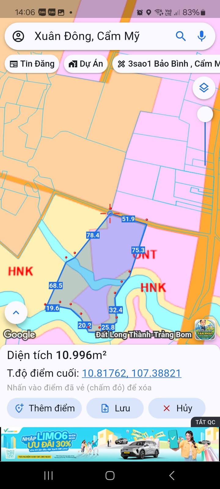 Đất nền xã Xuân Đông, Cẩm Mỹ 9909m² giá 3.8 tỷ - Pháp lý rõ ràng, đầu tư sinh lời!