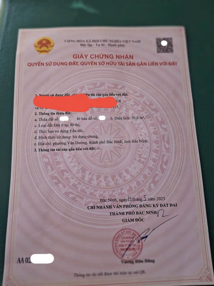 Đất nền đường Hai Vân, Vân Dương, Bắc Ninh 50m² giá chỉ 1 tỷ - Đầu tư tiềm năng!