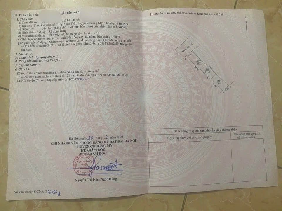 Đất thổ cư thôn Gò Cáo, Xuân Mai 144m² giá 3 tỷ - Đầu tư sinh lời cao!