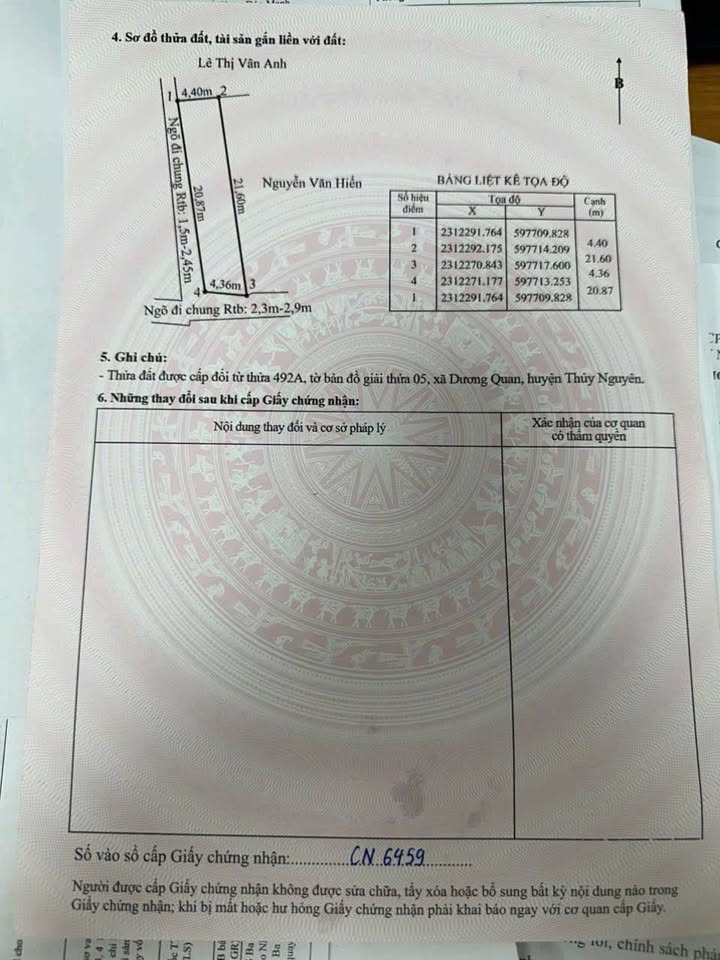 Lô đất Dương Quan - Thủy Nguyên 91.5m² giá 3 tỷ - Đầu tư sinh lời ngay!