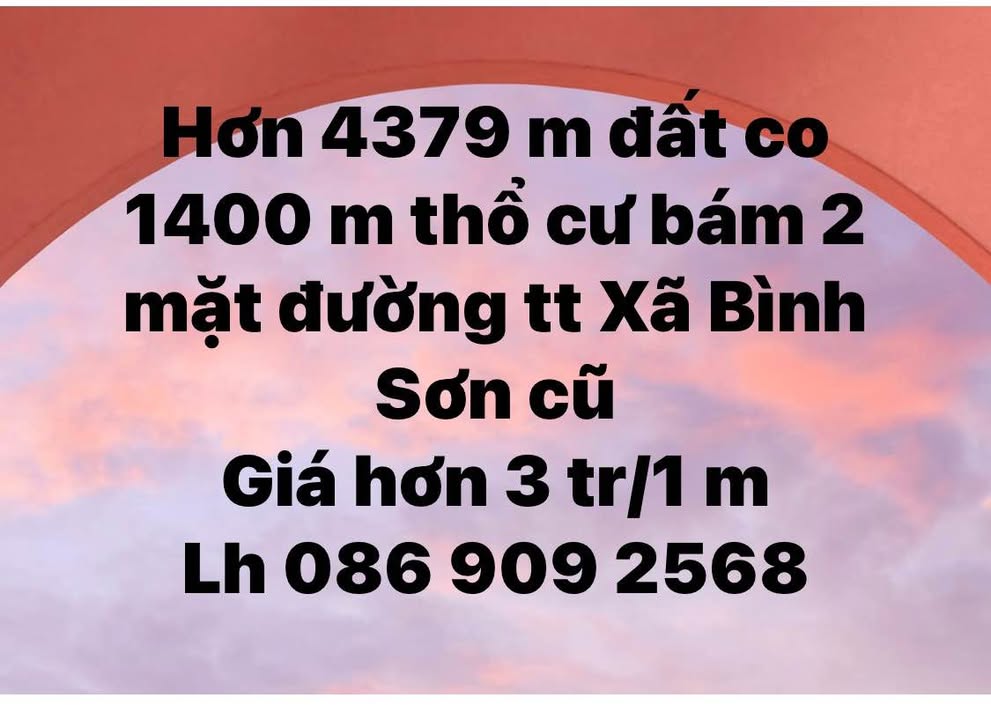 Đất nền Xã Bình Sơn 4379m² giá 13.137 tỷ - Cơ hội đầu tư hấp dẫn!