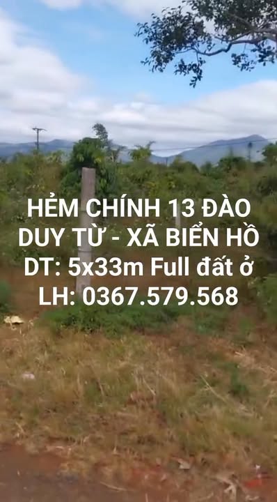 Đất nền Biển Hồ, Gia Lai 165m² giá 600 triệu - Sổ đỏ chính chủ ngay trung tâm!