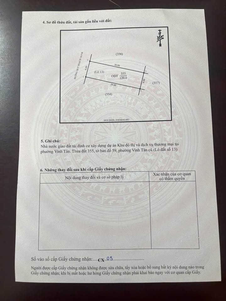 Đất nền khu Tái Định Cư Herritage Vinh Tân 120m² giá 7.8 tỷ - Đầu tư sinh lời ngay!