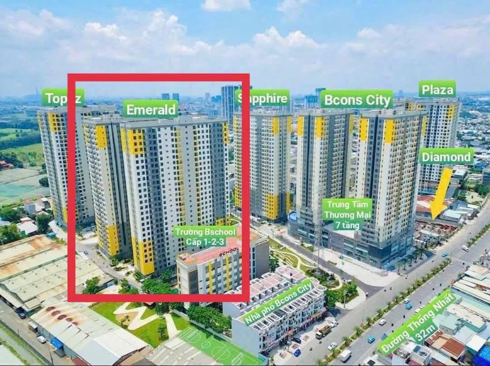 Căn hộ Bcons City Green Topaz 54m² giá 2.33 tỷ - Full nội thất sang trọng!