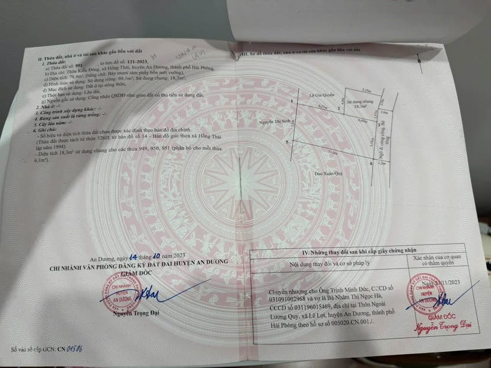 Đất nền Hồng Thái, An Dương, Hải Phòng 60m² giá 1.5 tỷ - Sổ đỏ chính chủ!