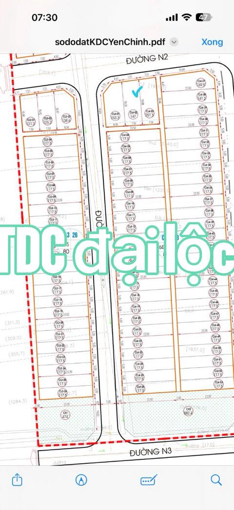 Đất nền khu TDC Đại Lộ Cphong, Nam Định - Diện tích 157m², giá chỉ từ 1.1 tỷ!