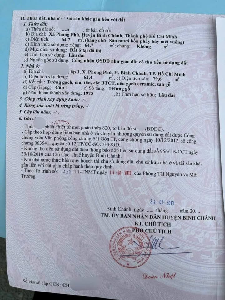 Nhà bán Phong Phú, Bình Chánh 72m² giá 2.950 tỷ - Sổ hồng riêng, tiện nghi đầy đủ!