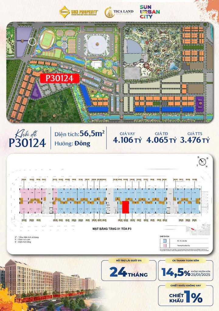 Shophouse Sun Urban City Phủ Lý 56m² - Kinh doanh ngay, vị trí hiếm!