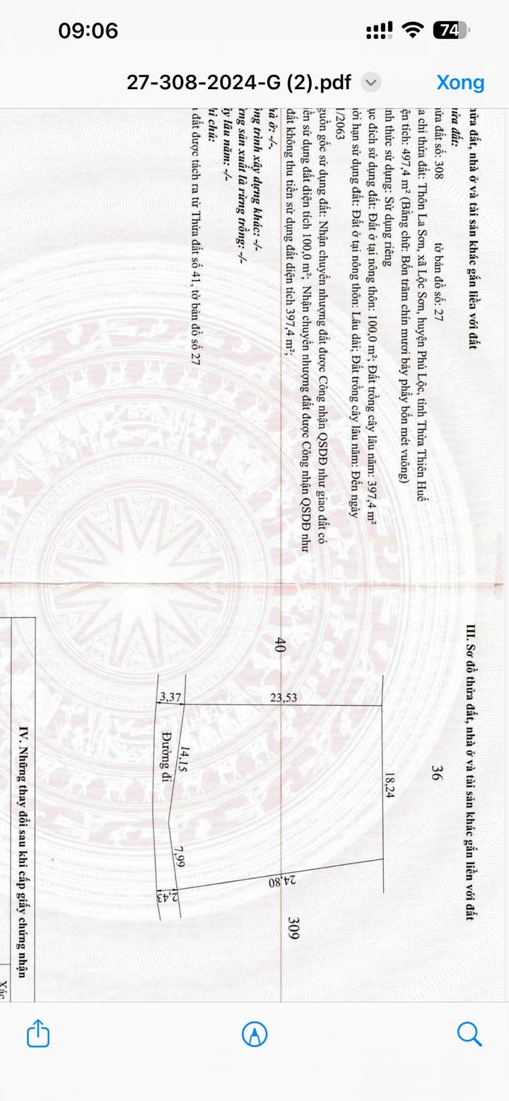 Đất thổ cư tại thôn La Sơn, Phú Lộc, 497m² giá 1.95 tỷ - Cơ hội đầu tư tuyệt vời!