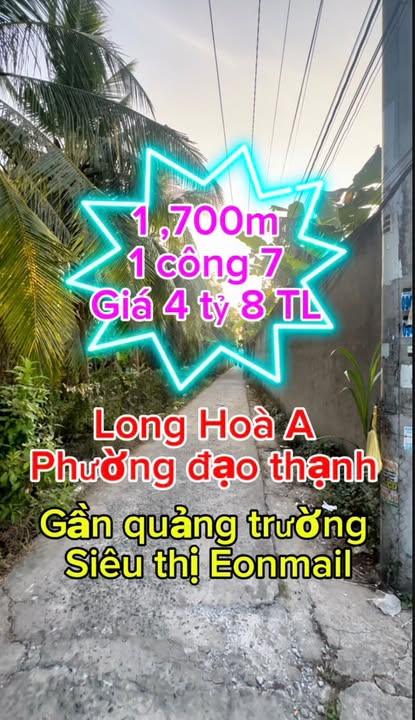 Đất nền 1700m² tại Long Hòa A, Đạo Thạnh, Mỹ Tho - Giá 4 tỷ, đầu tư sinh lời!