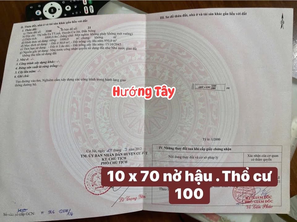 Đất nền 1000m² Nơ Trang Long, Cư Jút - Giá chỉ 1,9 tỷ - Thích hợp kinh doanh