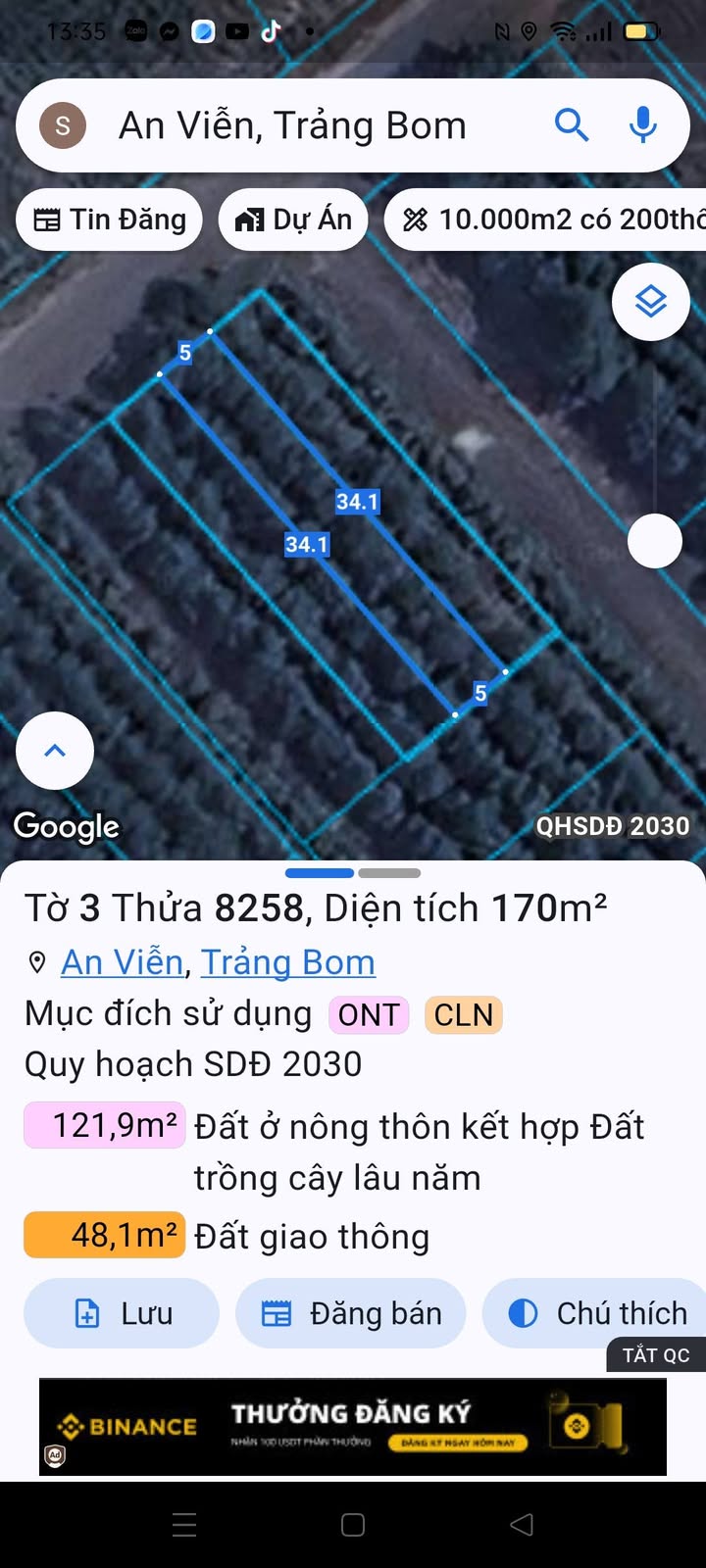 Đất thổ cư An Viễn, Trảng Bom 170m² giá 2.2 tỷ - Đầu tư sinh lời!