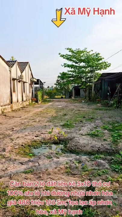 Đất liền kề ấp Nhơn Hòa, 50m² giá chỉ 480 triệu - Cơ hội đầu tư tuyệt vời!