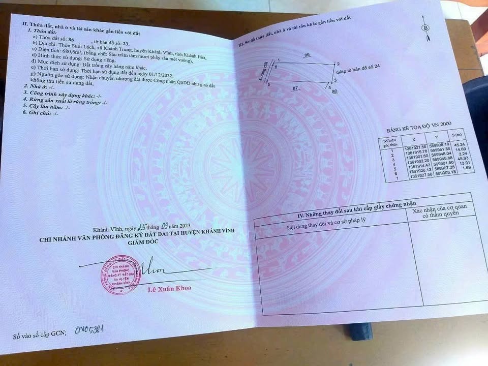 Đất nền Khánh Trung, Khánh Vĩnh 680m² chỉ 180 triệu - Cơ hội đầu tư hấp dẫn!